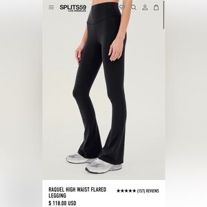 Splits59 Black High Waist Flared Leggings